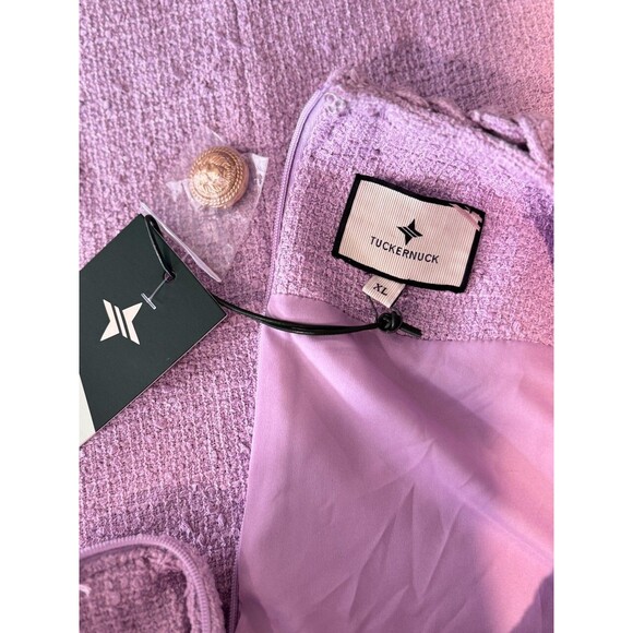 NWT Tuckernuck Womens Dress Lilac Tweed Jackie Mini Short Sleeve A Line Size XL - Picture 4 of 11